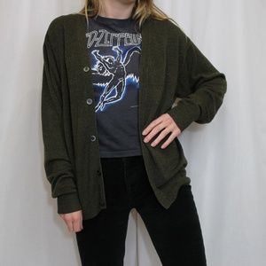Vintage 90s Olive Green Lightweight Cardigan